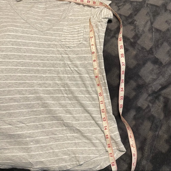 Gray Striped v-neck t-shirt - Picture 3 of 4